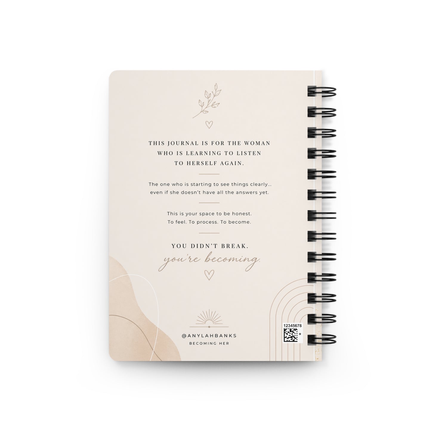 Becoming Her Spiral Bound Journal | Self-Discovery Notebook
