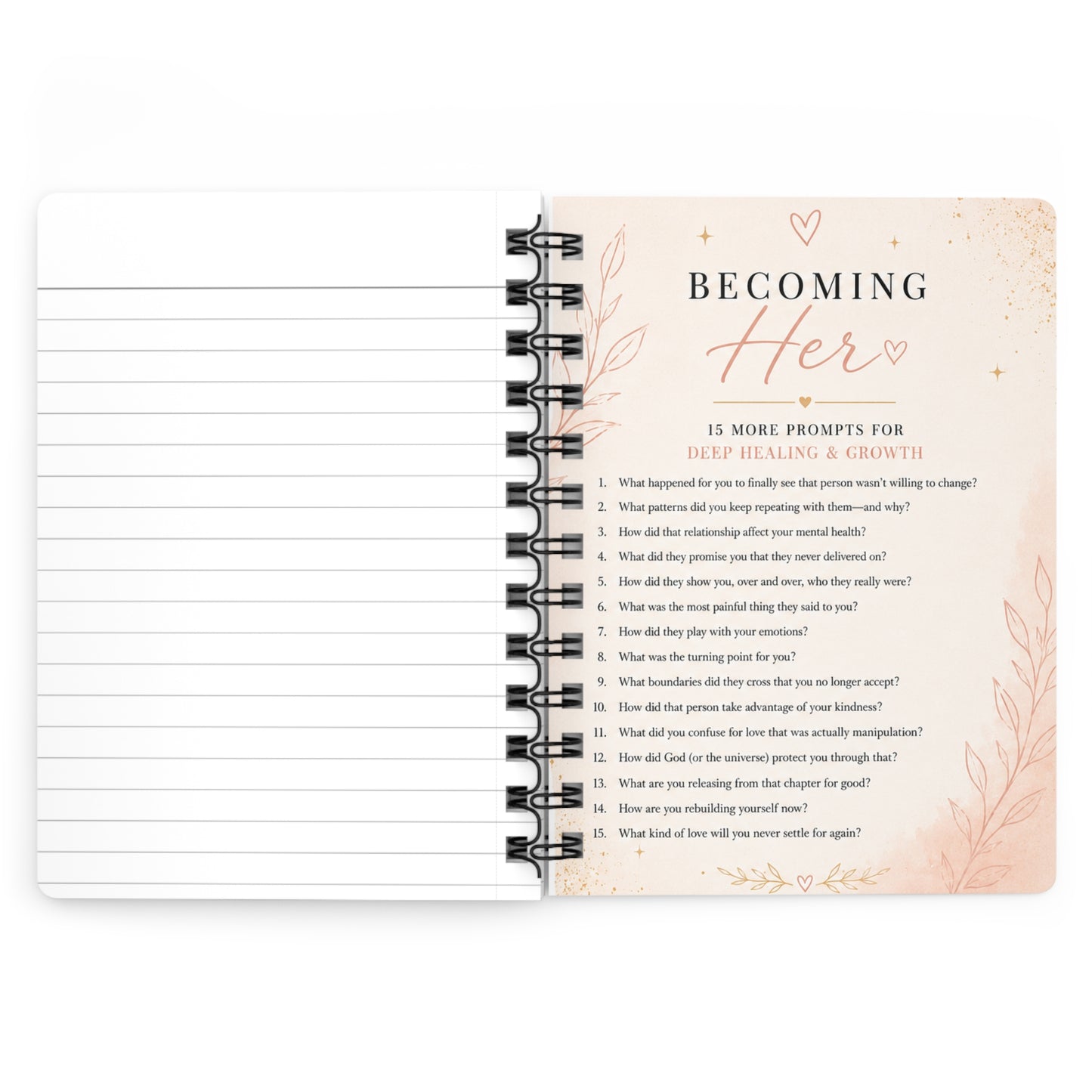 Becoming Her Spiral Bound Journal | Self-Discovery Notebook