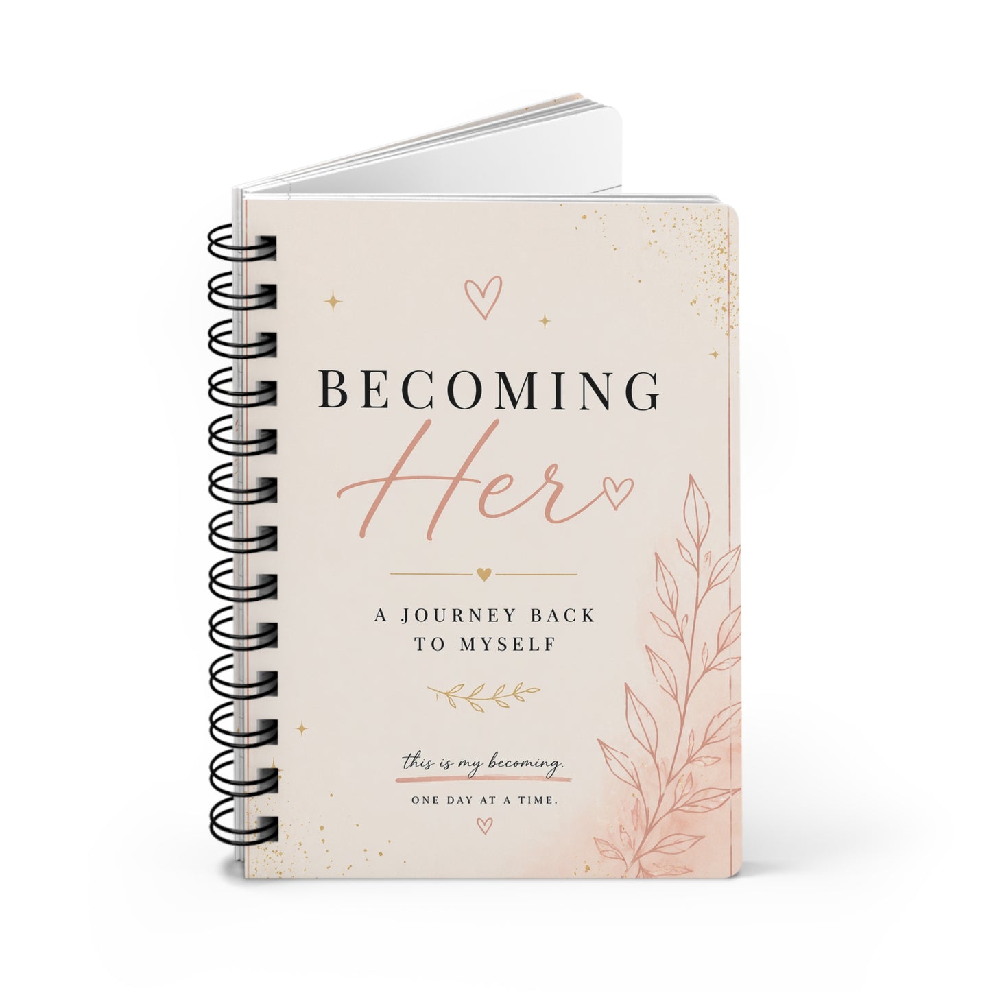 Becoming Her Spiral Bound Journal | Self-Discovery Notebook
